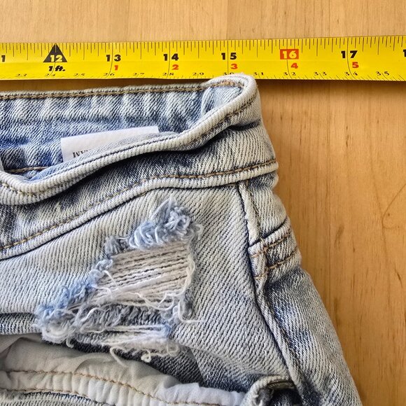 Eunina Jean Shorts High Rise Cut Off Shortie Ladies Sz Large distressed - Picture 5 of 7